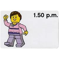 Activity Card, Time-Teaching 12-Hour Clock 1.50 p.m., Female
