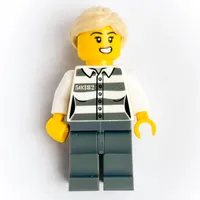 Helen Heist - Criminal, Prison Shirt with #50382, Dark Bluish Gray Legs, Tan Hair