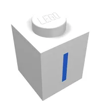 Brick 1 x 1 with Blue I Print