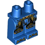 Hips and Blue Legs with Black and Gold Armor, Gold Toes Print