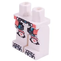 Hips and White Legs with Armor, Coral Straps, Dark Turquoise Toes print