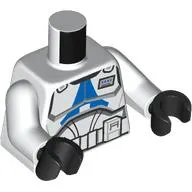 Torso Armor, Blue Chest Marking, Rank Insignia Print, White Arms, Black Hands