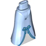 Minidoll Hips and Full Length Skirt with Dark Blue Trim, White Under-dress print [Thin Hinge]