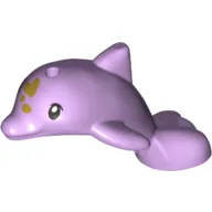 Animal, Dolphin, Baby with Black Eyes, Olive Green Hearts print