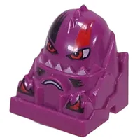 Racer Driver Head, Brick Special 2 x 2 Round, Orange Eyes, Black/orange Eyebrows, White Teeth print (Gear)