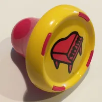 Music Builder Sound Plug with Red Base and Red Piano Print