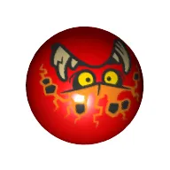 Technic Ball Joint with Lava Rock Monster Print