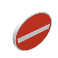 Road Sign Clip-on 2 x 2 Round with No Entry Print