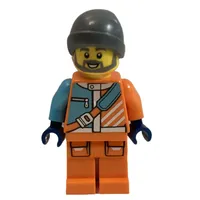 Arctic Explorer, Orange Suit, Beanie, Backpack