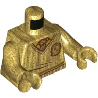 Torso Sweater, V-Neck with Hogwarts Crest and Tie Print, Pearl Gold Arms and Hands