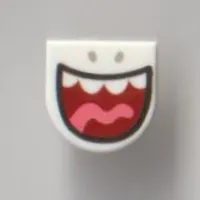 Tile 1 x 1 Half Circle with Big Open Mouth, Teeth, Tongue print