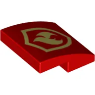 Slope Curved 2 x 2 x 2/3 with Yellow Fire Fighter Symbol Print