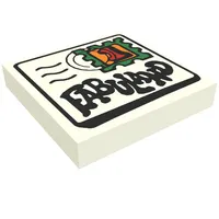 Tile 2 x 2 with Fabuland Mail Envelope, Text and '1' Stamp Print