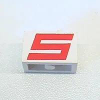 Brick 1 x 2 with Red Sterling 'S' Print