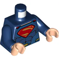 Torso Muscles, Red Cape Clasps, Red and Gold Superman 'S' Logo, Gold Belt Buckle Print, Dark Blue Arms, Light Nougat Hands