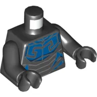 Torso Armor with Blue Insect Scales Print (Blue Beetle), Black Arms and Hands