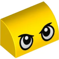 Brick Curved 1 x 2 x 1 No Studs with Eyes Print