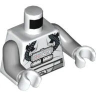 Torso Clone Pilot Flight Suit with Rebreather Print, Light Bluish Gray Arms, White Hands