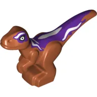 Animal, Dinosaur, Raptor, Baby, Dark Purple Top, White Stripes
