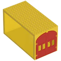 Fabuland, Building, Garage Block with Blue Windows and Red Doors