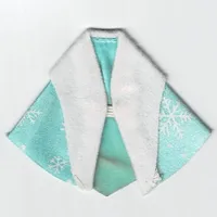 Belville, Shawl Fur Trimmed with Snowflake Print