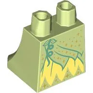 Hips and Legs Under Dress/Robe with Bright Light Yellow Under Dress, Sand Green Decorations print