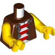 Torso, Jacket, Red/White Striped Shirt print, Yellow Arms and Hands