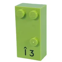 Braille Brick 2 x 4 with 3 Studs ⠩ and 'Î 3' print