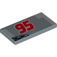 Tile 2 x 4 with Red '95', Exhaust Pipes Print (Lightning McQueen)