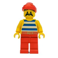 Pirate - Blue Stripes, Red Legs, Red Bandana