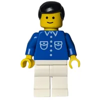 Blue Torso, White Legs, Black Hair