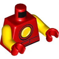 Torso Armor, Yellow Circle and Red Belt Print (Iron Man), Yellow Arms, Red Hands