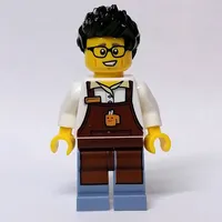 Barista, Reddish Brown Apron, Sand Blue Legs, Black Hair