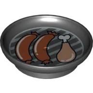 Duplo Dish with Grill, Sausages and Chicken Drumstick Print