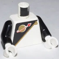 Torso Classic Space Logo, Futuron Black Print, Black Arms, White Hands