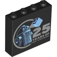 Brick 1 x 4 x 3 with R2-D2, Hologram Brick, '25 YEARS OF LEGO STAR WARS' print