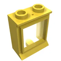 Window 1 x 2 x 2 Classic, Extended Lip, Hollow Studs [with Glass]