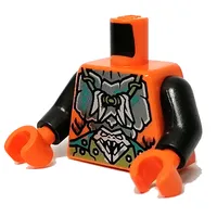 Torso Armour, Silver Pendant print, Pearl Dark Gray Arms, Orange Hands