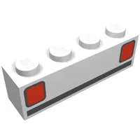 Brick 1 x 4 with Basic Car Tail-lights Print
