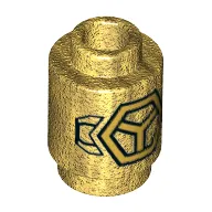 Brick Round 1 x 1 Open Stud with Hexagon print