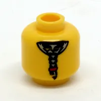 Minifig Head Captain Soto, Eyepatch, Mustache, Ponytail on Back Print