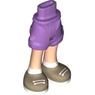 Minidoll Hips and Shorts with Warm Tan Legs, Dark Tan Shoes, White Laces, Socks, Laces