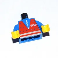 Torso Vest, Red with Train Logo Print, Blue Arms, Yellow Hands