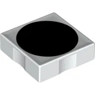 Duplo Tile 2 x 2 with Shape Black Circle Print