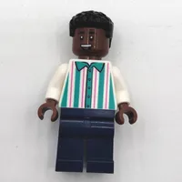 Soccer Fan, White and Dark Turquoise Striped Shirt