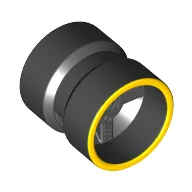 Wheel 8 x 9 (for Slicks), Hole Notched for Wheels Holder Pin, Reinforced Back with Yellow Rim Edge Print