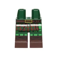 Hips with Dark Green Legs and Dark Brown Boots Pattern with Tartan Kilt, Dark Brown Belt Print