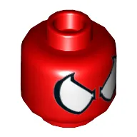 Minifig Head Spider-Girl / Scarlet Spider (Spider-Man), Large White Eyes Print [Hollow Stud]