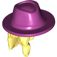 Hair and Hat, Long with Magenta Hat Pattern