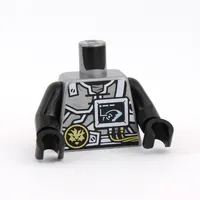 Torso Armor, Golden Dragon, Asian Symbol, Screen Print, Black Arms and Hands